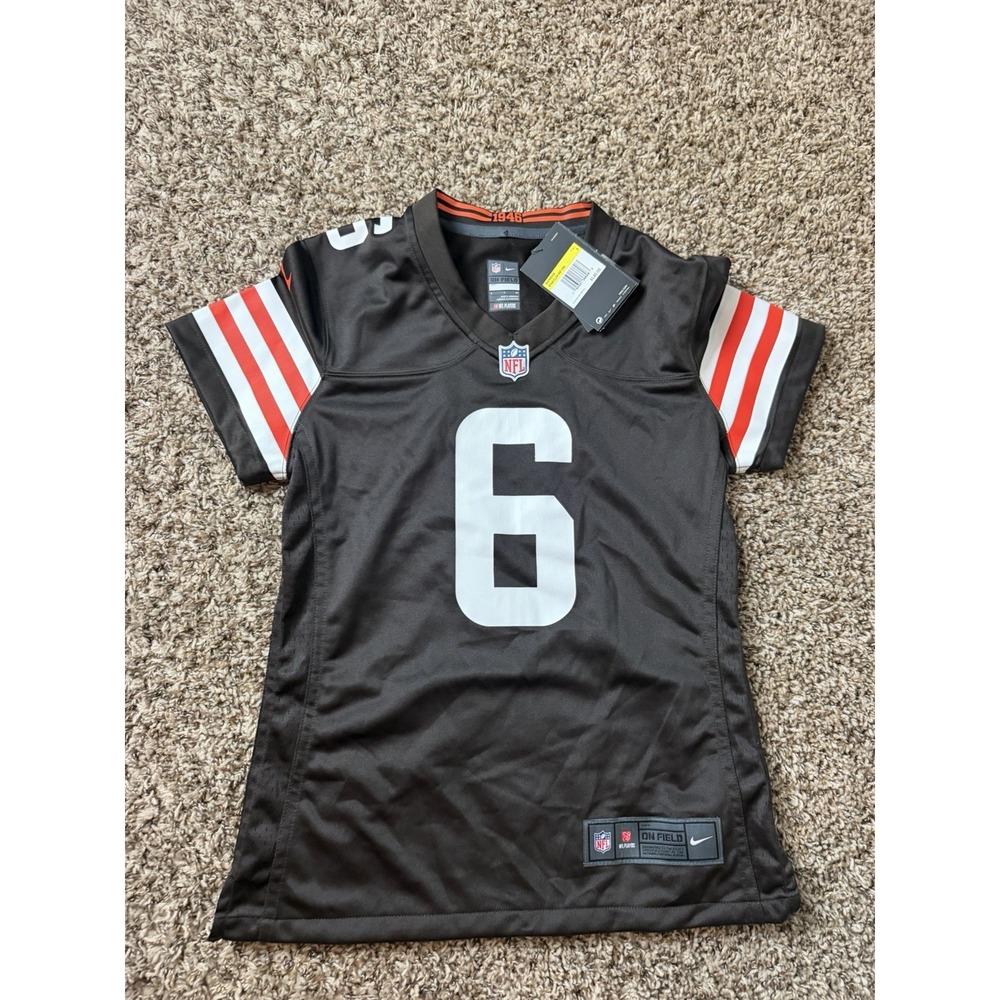 Nike NFL On Field Dri-Fit Cleveland Browns Mayfield Jersey Small Brown Red White